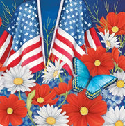 Red White Bloom 4th of July - Paper Cocktail Napkins